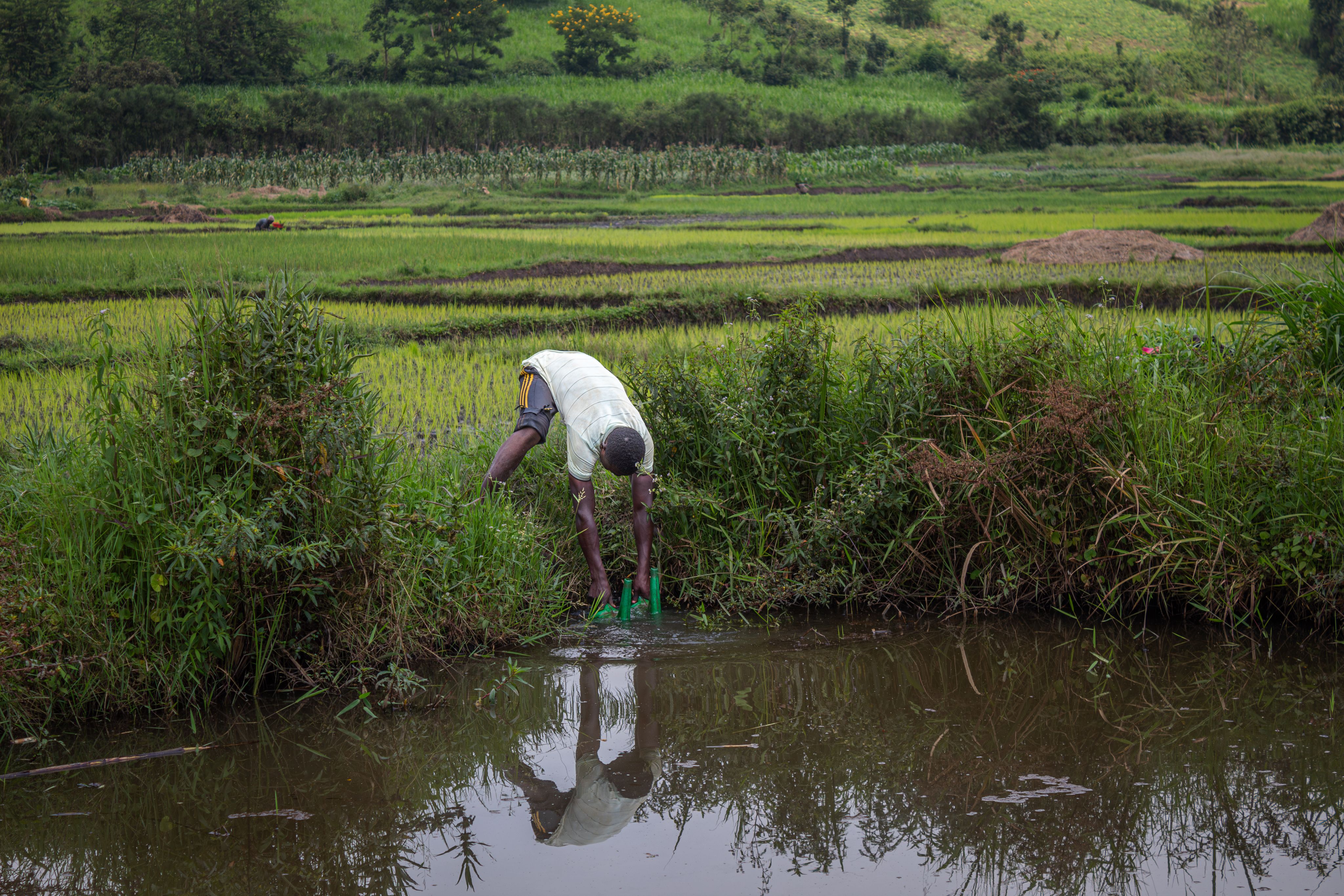 A landscape of Nombe Village, Rwanda on 7th March 2024